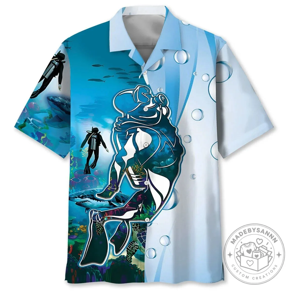 Scuba Diving Discovery Ocean Underwater Scene Hawaiian Shirt