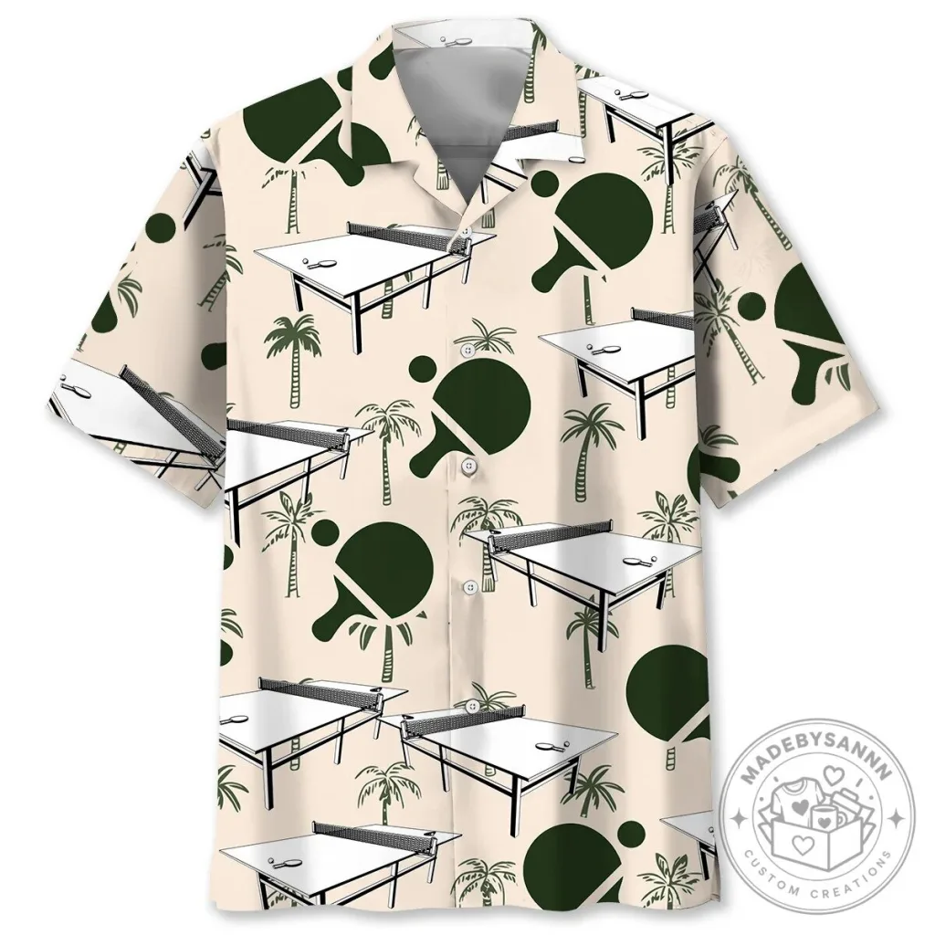 Table Tennis Racket And Palm Tree Pattern Hawaiian Shirt 40 Table Tennis Racket And Palm Tree Pattern Hawaiian Shirt