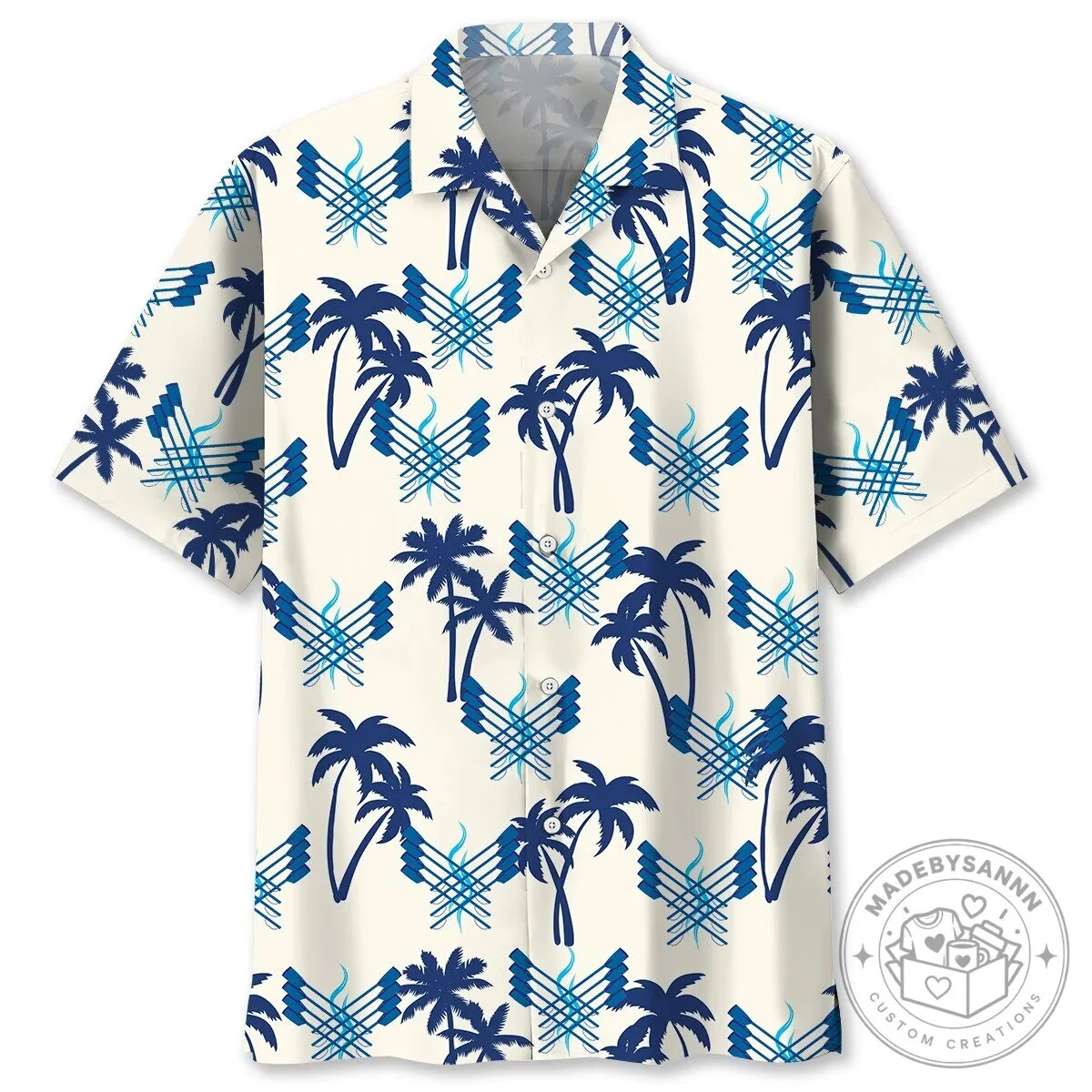 Rowing Oars and Palm Trees Tropical Hawaiian Shirt