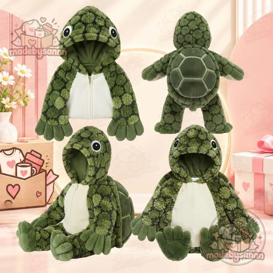 Underwraps Green Turtle Toddler Costume Fuzzy Hooded Infant & Toddler Halloween Outfit