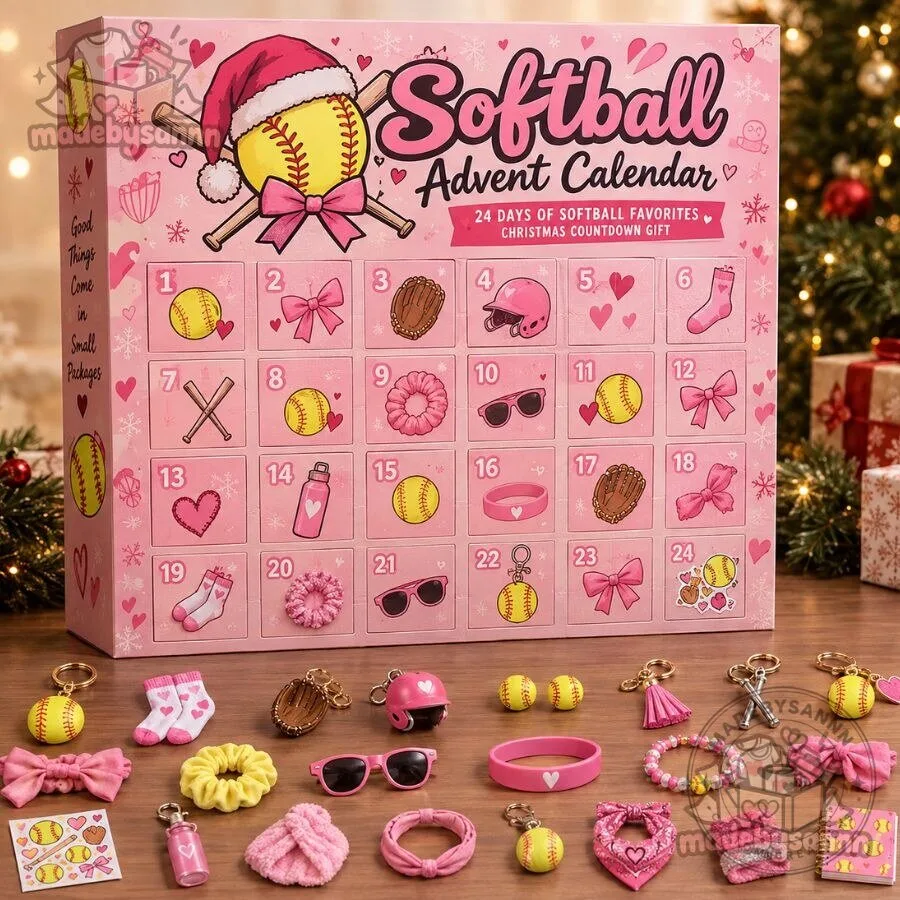 Softball Advent Calendar 24 Days of Softball Favorites Christmas Countdown Gift