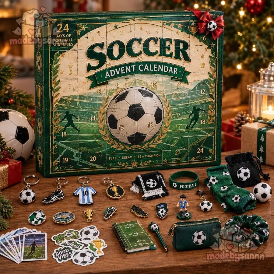 Soccer Advent Calendar 24-Day Football Christmas Countdown Gift for Soccer Fans & Football Lovers