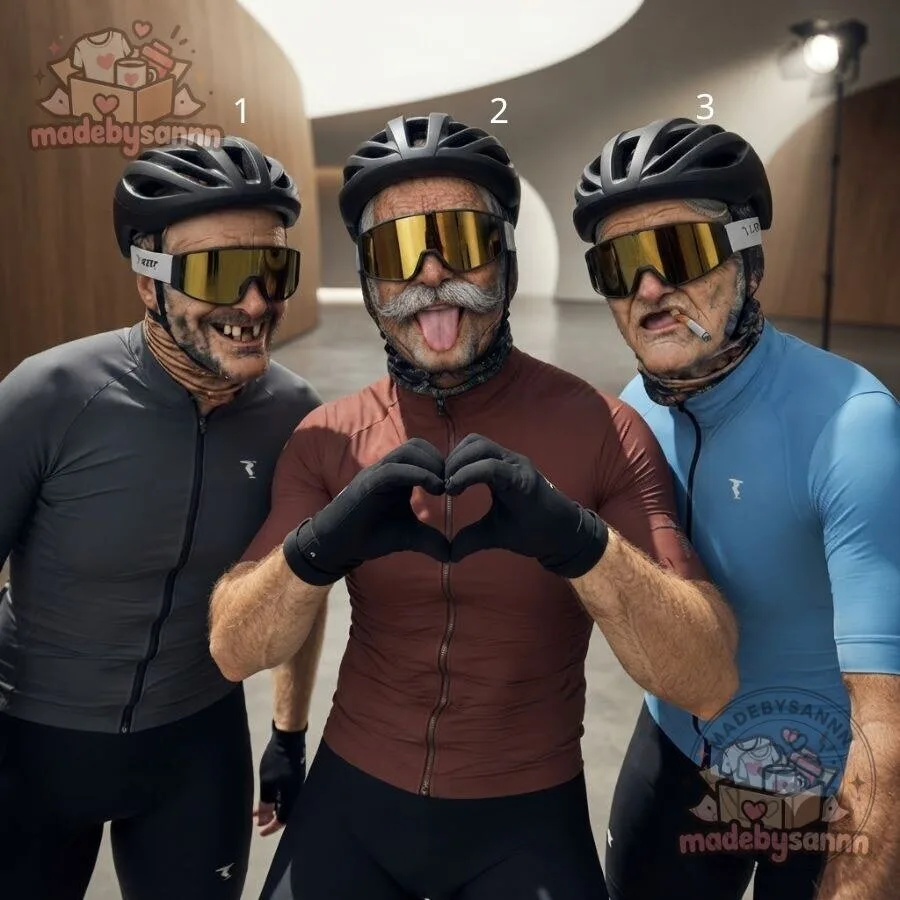 Funny 3D Grumpy Old Man Mask Realistic Face Mask for Cyclists, Funny Costume & Prank