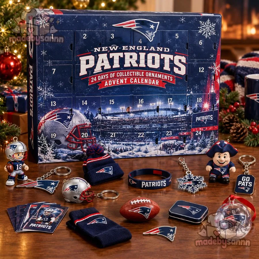 New England Patriots NFL Advent Calendar 24 Days of Collectible Ornaments