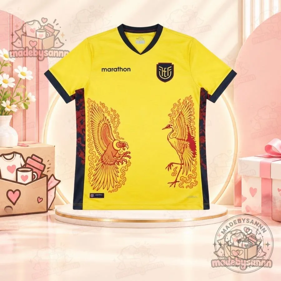 Ecuador x Japan Special Edition Shirt Condor & Crane Football Match Tee