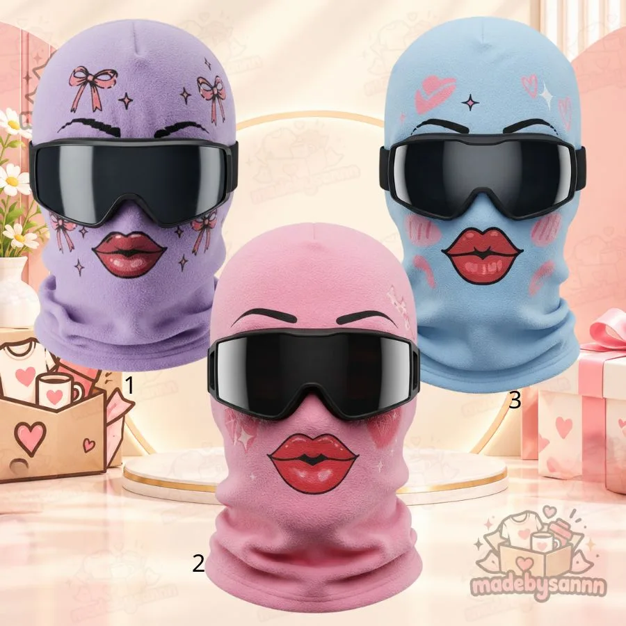 Pink Diva Ski Mask Funny Girly Graphic Balaclava for Skiers