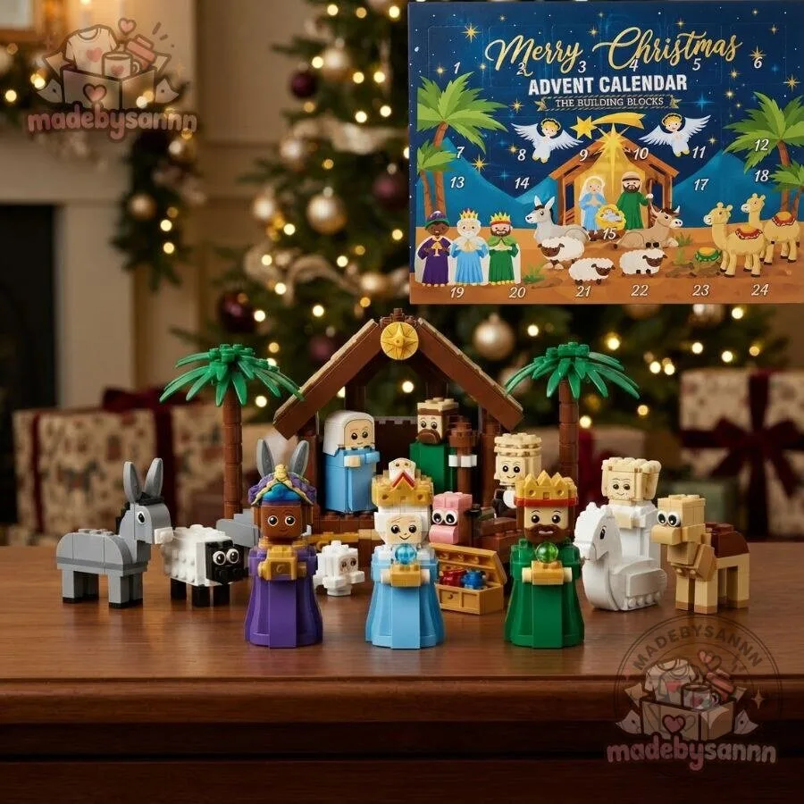 Nativity Story Building Block Advent Calendar Christian Christmas Countdown