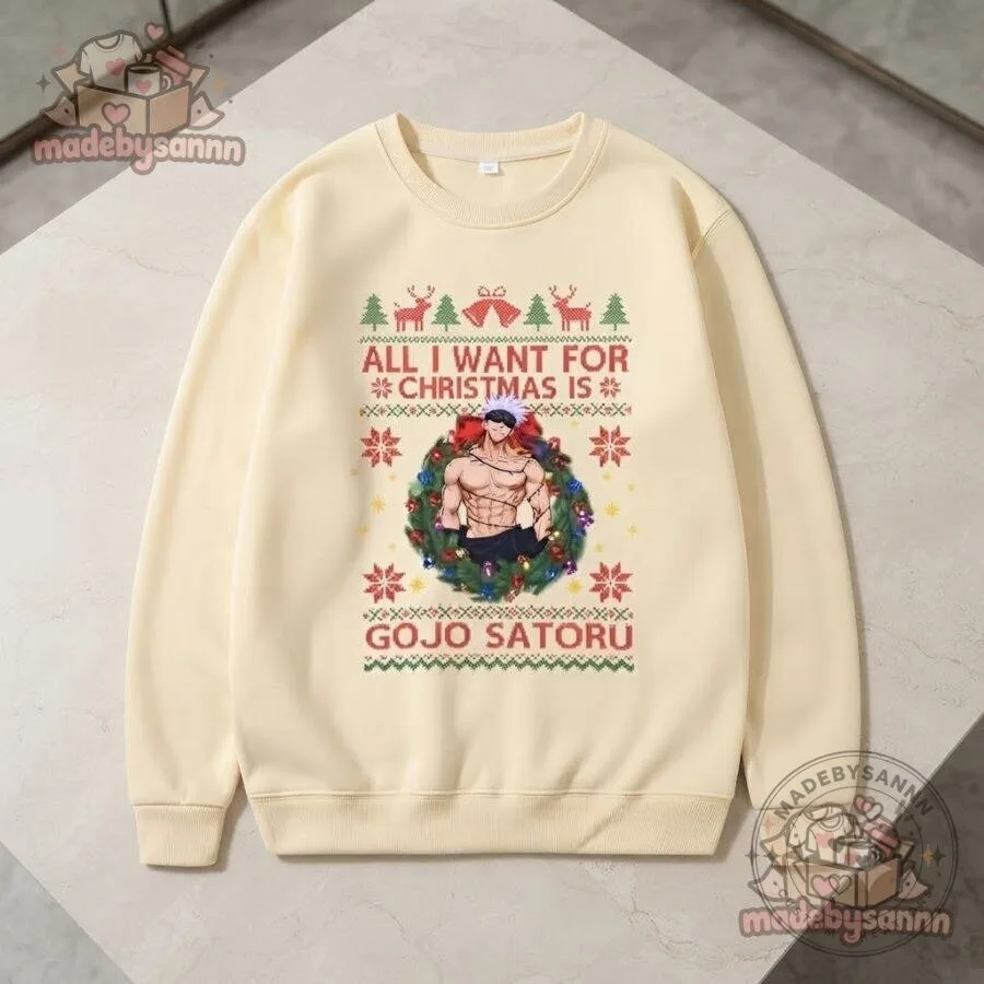 Gojo Satoru All I Want for Christmas Is You Sweatshirt Jujutsu Kaisen 14 Gojo Satoru All I Want for Christmas Is You Sweatshirt Jujutsu Kaisen