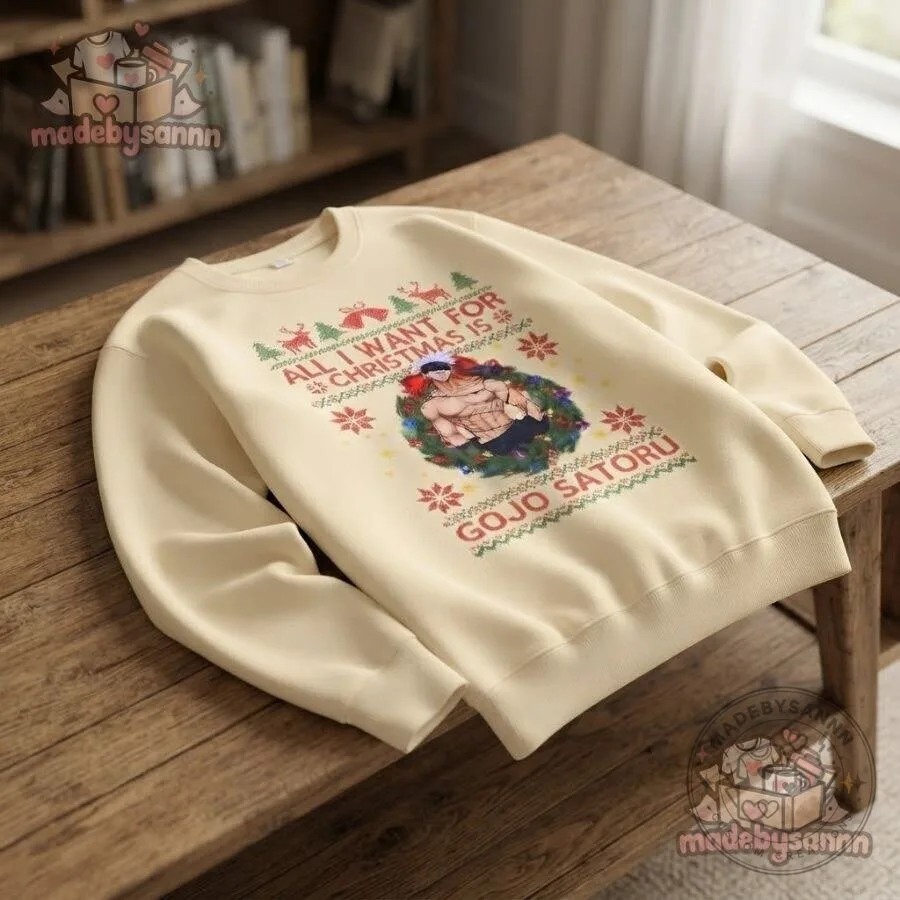 Gojo Satoru All I Want for Christmas Is You Sweatshirt Jujutsu Kaisen 15 Gojo Satoru All I Want for Christmas Is You Sweatshirt Jujutsu Kaisen