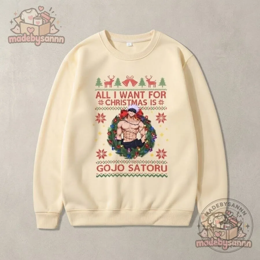 Gojo Satoru All I Want for Christmas Is You Sweatshirt Jujutsu Kaisen 17 Gojo Satoru All I Want for Christmas Is You Sweatshirt Jujutsu Kaisen
