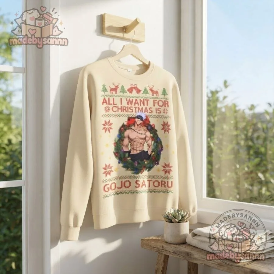 Gojo Satoru All I Want for Christmas Is You Sweatshirt Jujutsu Kaisen 19 Gojo Satoru All I Want for Christmas Is You Sweatshirt Jujutsu Kaisen