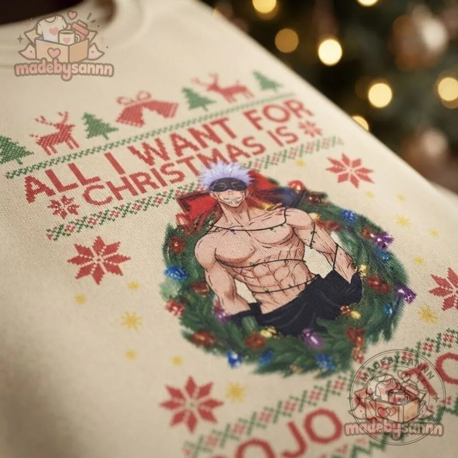 Gojo Satoru All I Want for Christmas Is You Sweatshirt Jujutsu Kaisen 24 Gojo Satoru All I Want for Christmas Is You Sweatshirt Jujutsu Kaisen
