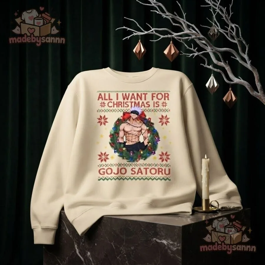 Gojo Satoru All I Want for Christmas Is You Sweatshirt Jujutsu Kaisen 25 Gojo Satoru All I Want for Christmas Is You Sweatshirt Jujutsu Kaisen