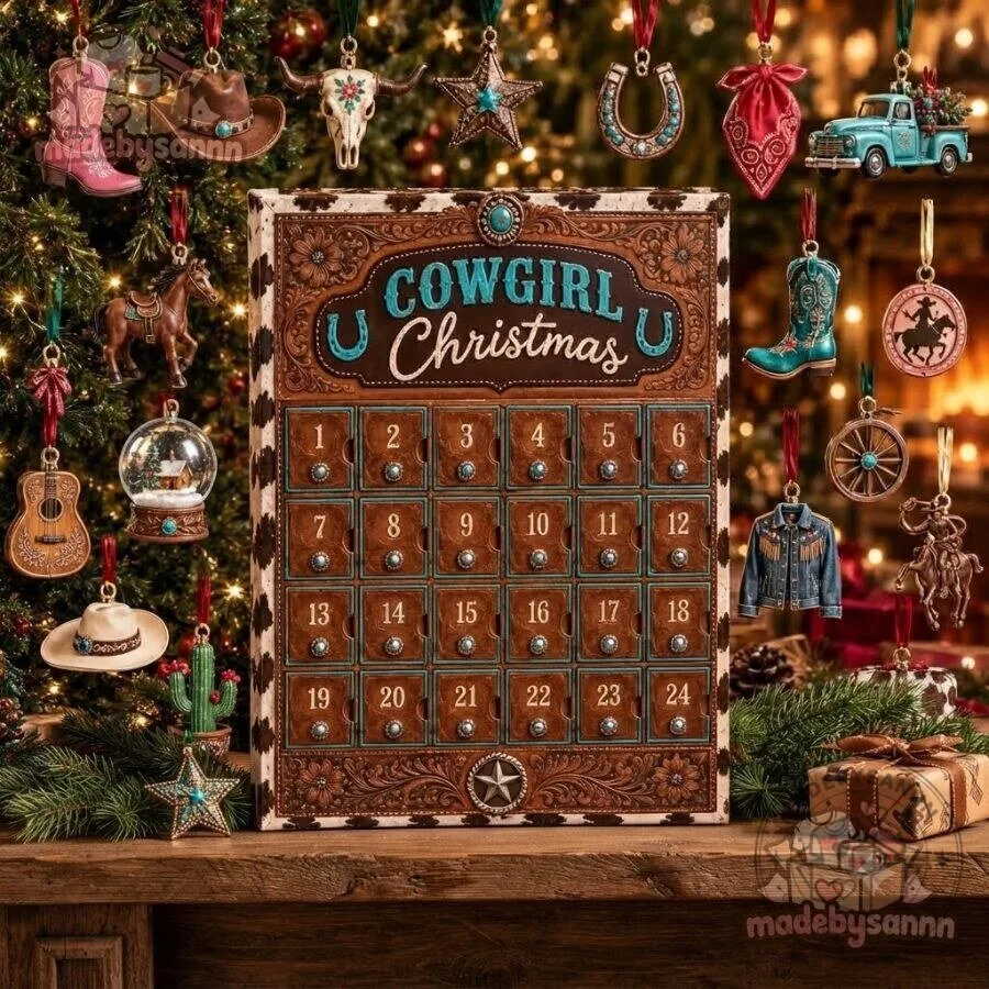 Cowgirl Christmas Advent Calendar 24 Days Western Country Girl Christmas Countdown 12 Cowgirl Christmas Advent Calendar 24 Days Western Country Girl Christmas Countdown