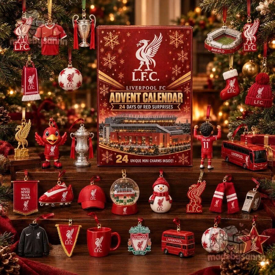 Liverpool FC Advent Calendar 24 Days of Red Surprises 24 Unique Mini Charms