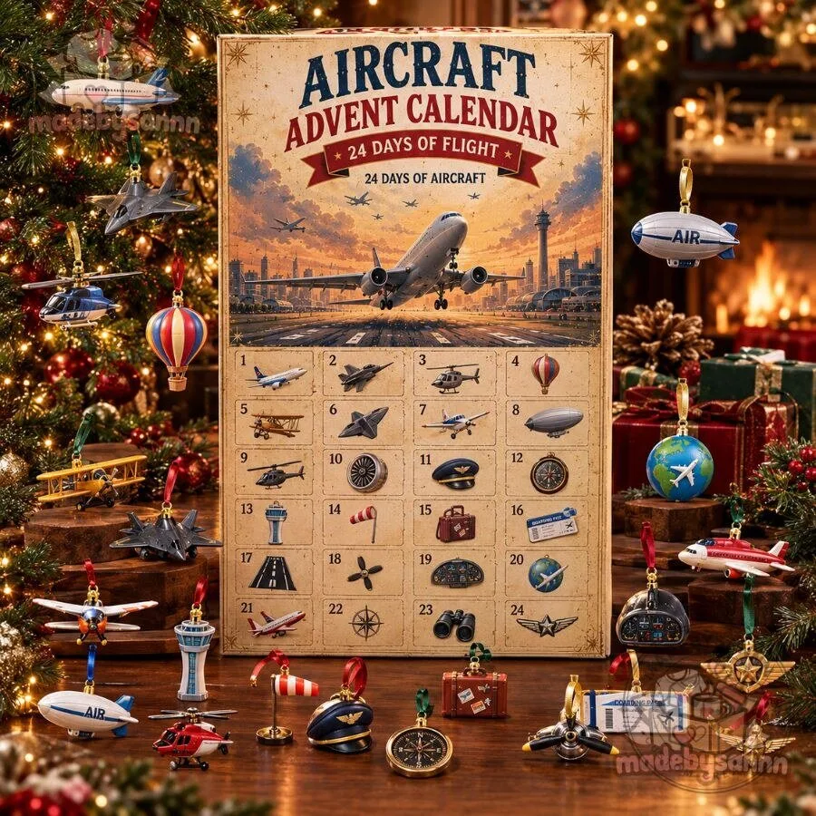 Plane Advent Calendar 24 Days of Flight Aircraft Aviation Christmas Countdown