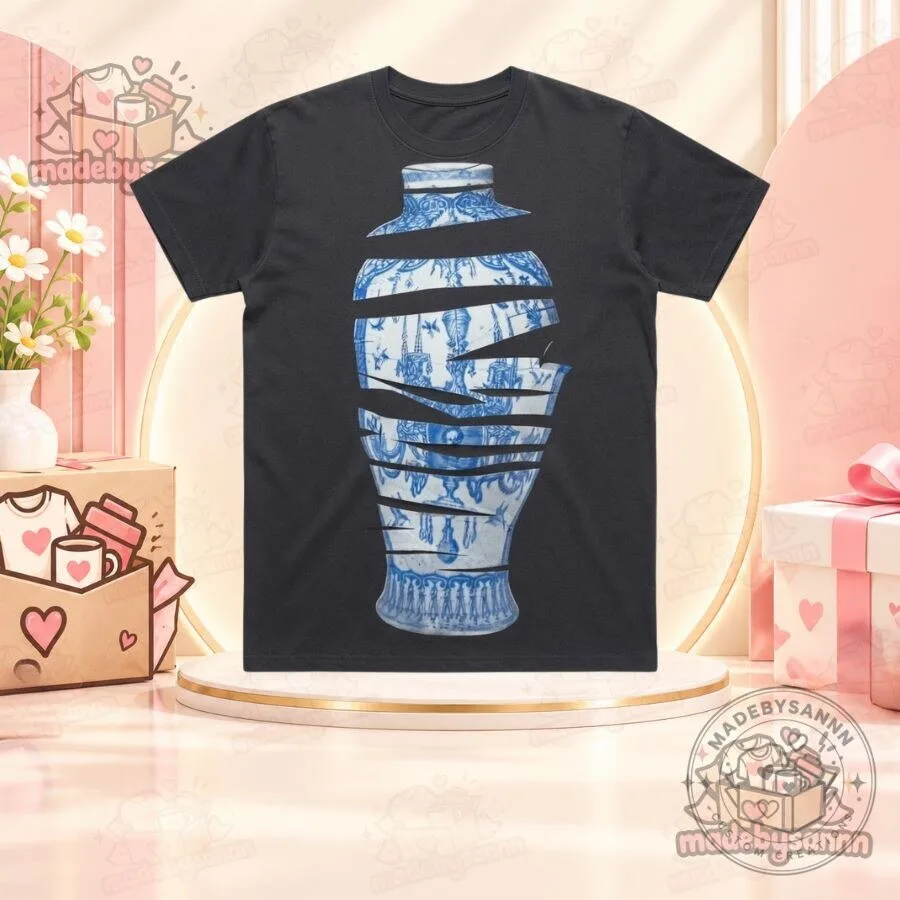 Broken Vase Print Shirt Wrinkle Graphic T-Shirt