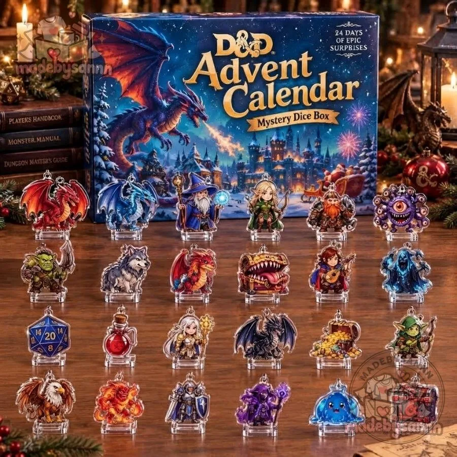 D&D Advent Calendar Mystery Dice Box Dungeons & Dragons Dice Advent Calendar