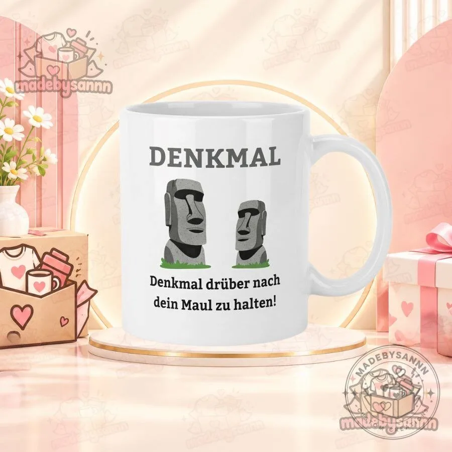 Denkmal Denkmal drüber nach, dein Maul zu halten Funny Mug