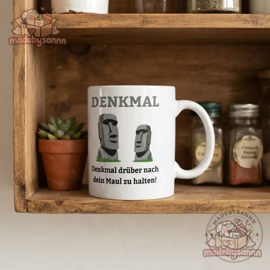 Denkmal Denkmal drüber nach, dein Maul zu halten Funny Mug 7 Denkmal Denkmal drüber nach, dein Maul zu halten Funny Mug