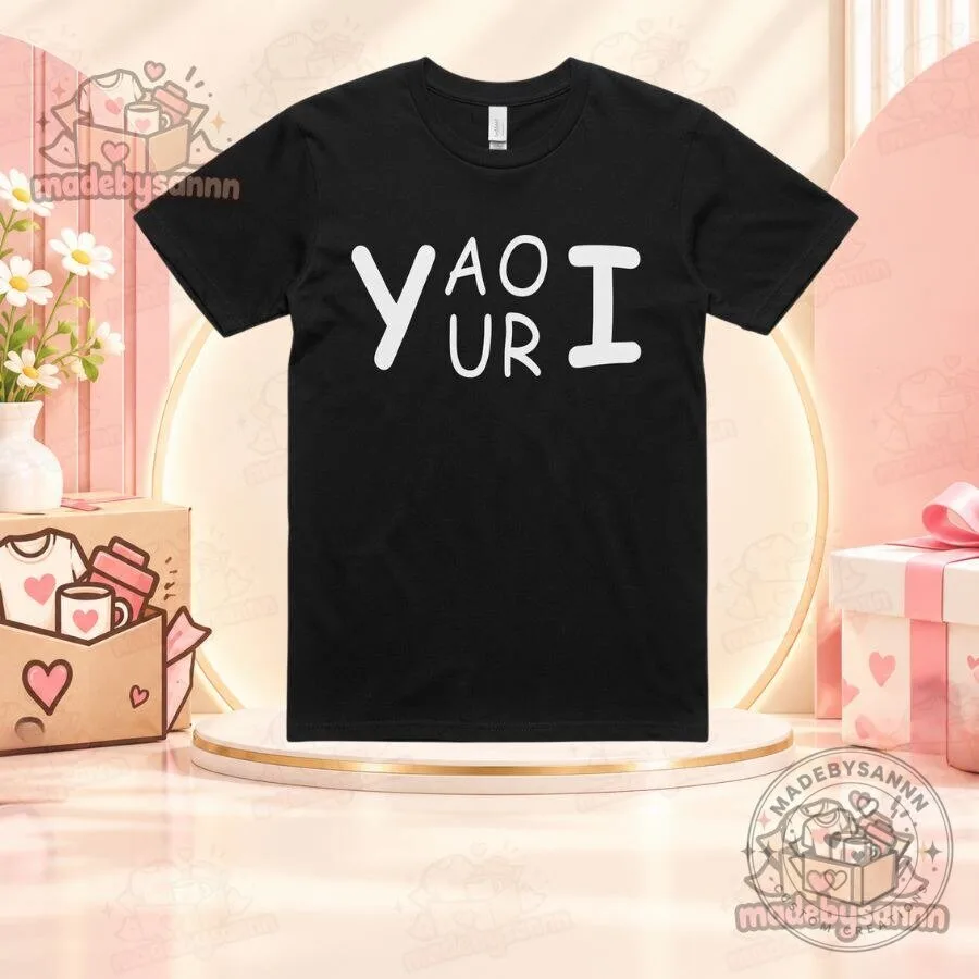 YAUORI YAOI Yuri Black Graphic T-Shirt