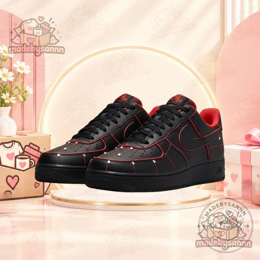 Nike Air Force 1 01 Nightmare Hellraiser Pinhead Halloween Sneakers