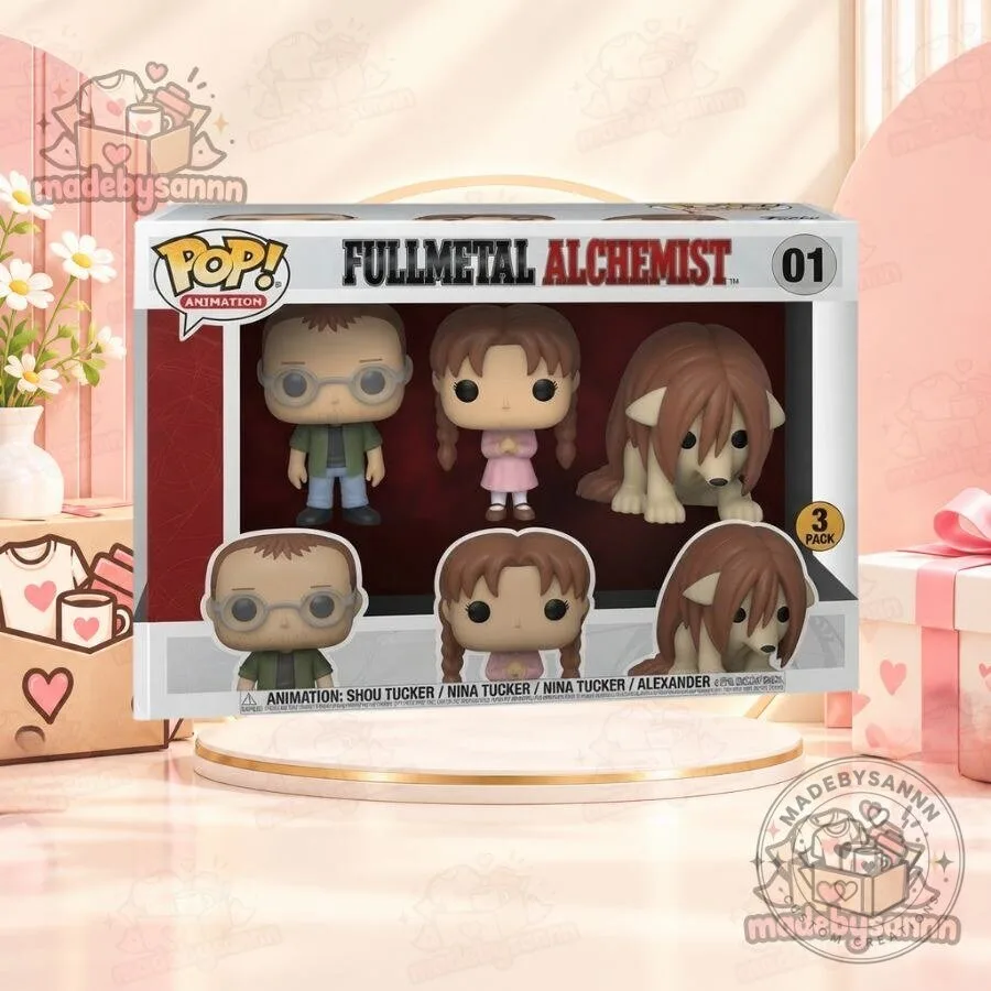 Funko Pop Animation Fullmetal Alchemist Shou Tucker Nina Tucker Alexander 3-Pack