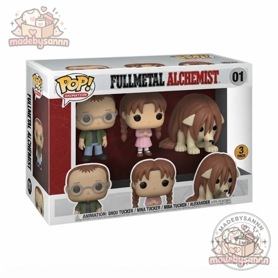 Funko Pop Animation Fullmetal Alchemist Shou Tucker Nina Tucker Alexander 3-Pack 6 Funko Pop Animation Fullmetal Alchemist Shou Tucker Nina Tucker Alexander 3-Pack