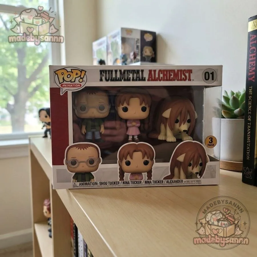 Funko Pop Animation Fullmetal Alchemist Shou Tucker Nina Tucker Alexander 3-Pack 8 Funko Pop Animation Fullmetal Alchemist Shou Tucker Nina Tucker Alexander 3-Pack