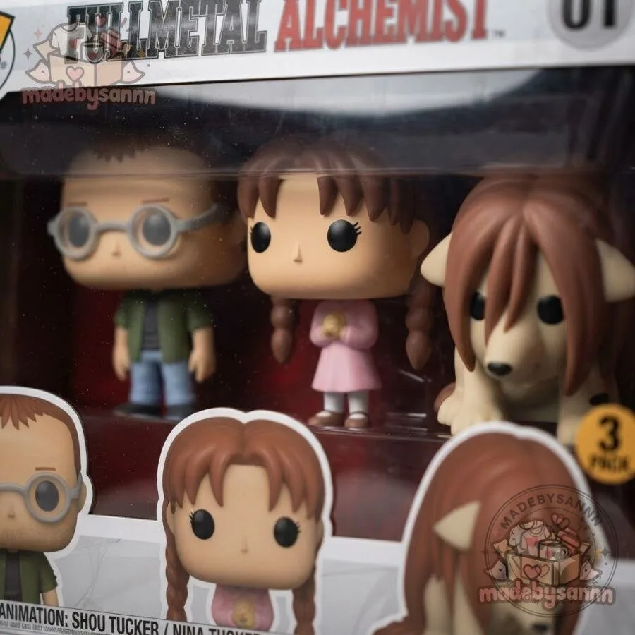 Funko Pop Animation Fullmetal Alchemist Shou Tucker Nina Tucker Alexander 3-Pack 9 Funko Pop Animation Fullmetal Alchemist Shou Tucker Nina Tucker Alexander 3-Pack