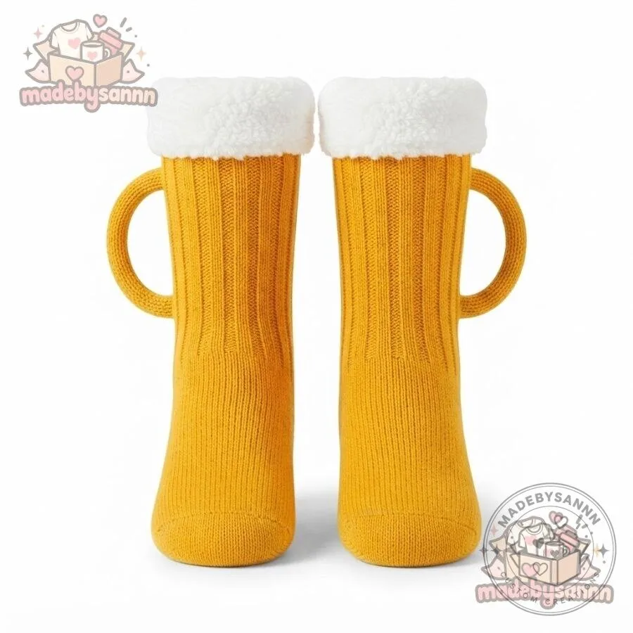 BrewSox Beer Mug Socks 3D Beer Handle Knitted Novelty Socks, Warm Winter Crew Socks 7 BrewSox Beer Mug Socks 3D Beer Handle Knitted Novelty Socks, Warm Winter Crew Socks