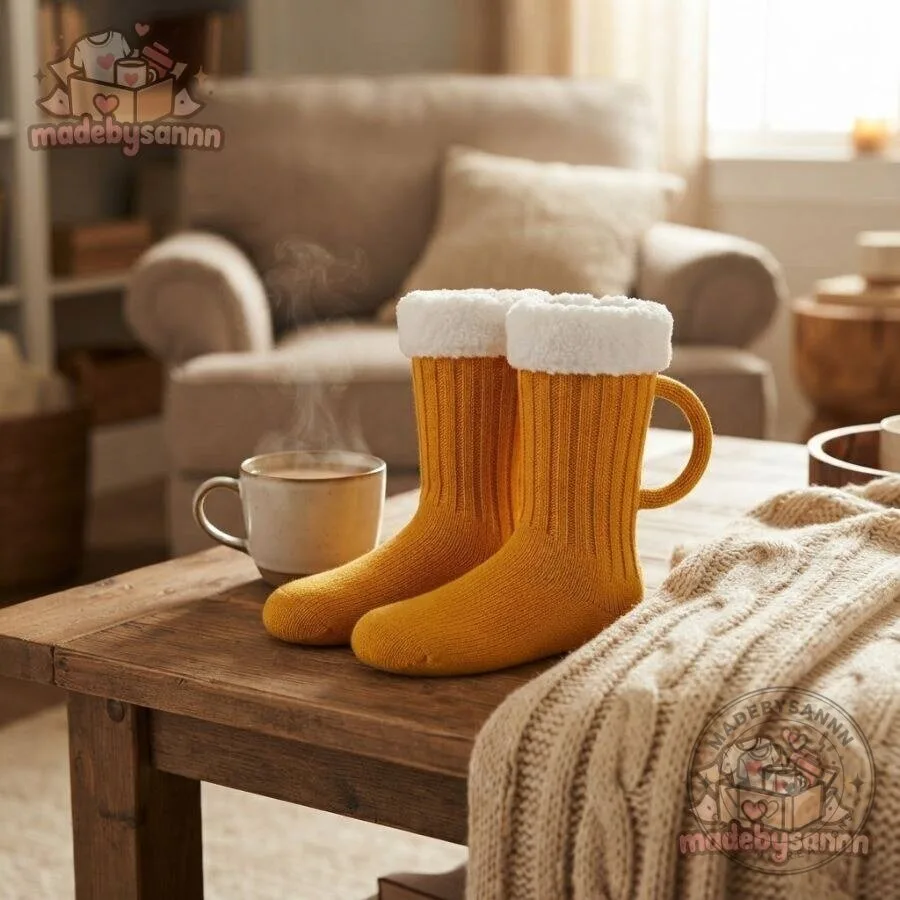 BrewSox Beer Mug Socks 3D Beer Handle Knitted Novelty Socks, Warm Winter Crew Socks 8 BrewSox Beer Mug Socks 3D Beer Handle Knitted Novelty Socks, Warm Winter Crew Socks