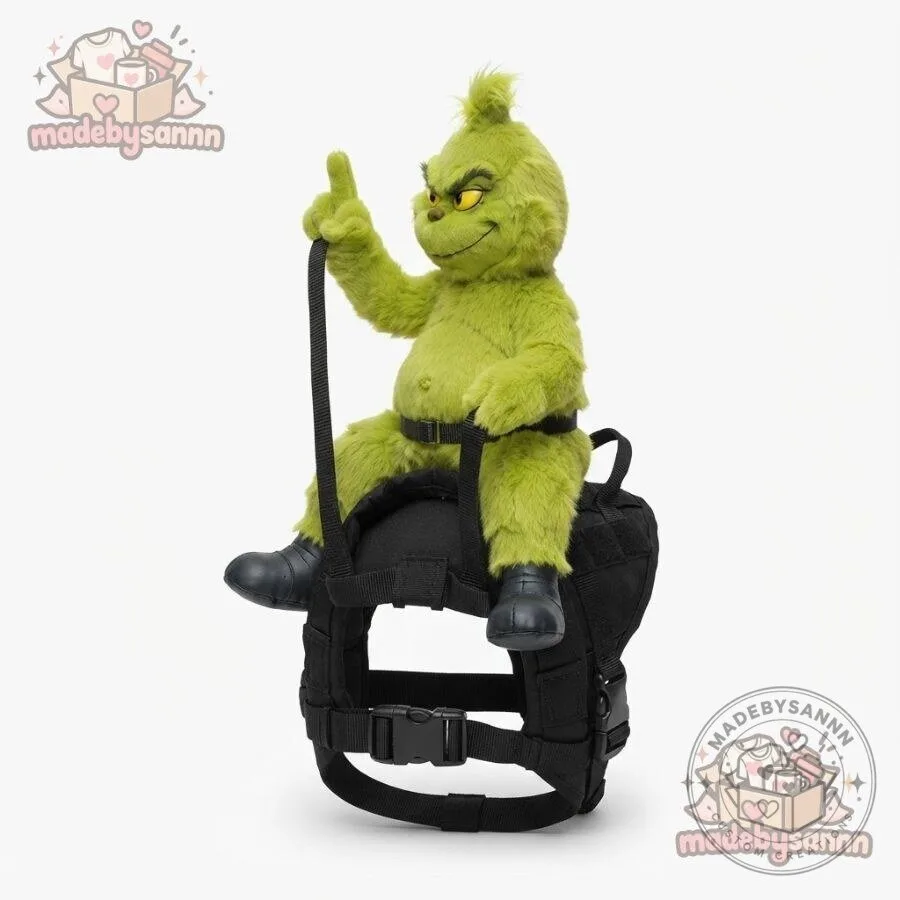 Grumpy Rider Grinch Dog Harness Costume with Middle Finger Gesture Funny Christmas Dog Outfit 10 Grumpy Rider Grinch Dog Harness Costume with Middle Finger Gesture Funny Christmas Dog Outfit