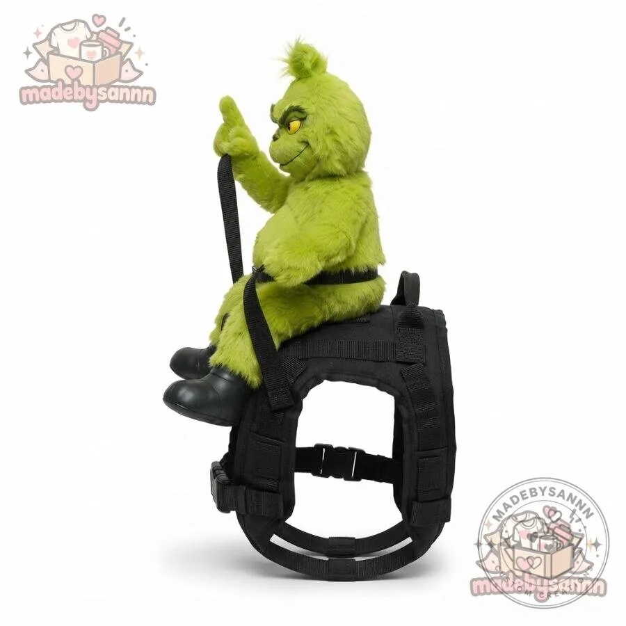 Grumpy Rider Grinch Dog Harness Costume with Middle Finger Gesture Funny Christmas Dog Outfit 13 Grumpy Rider Grinch Dog Harness Costume with Middle Finger Gesture Funny Christmas Dog Outfit
