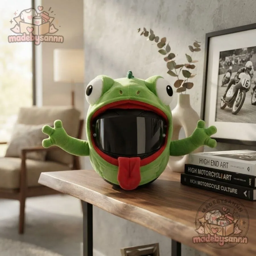 Funny Lizard Motorcycle Helmet Cover Green Gecko with Googly Eyes and Tongue 9 Funny Lizard Motorcycle Helmet Cover Green Gecko with Googly Eyes and Tongue